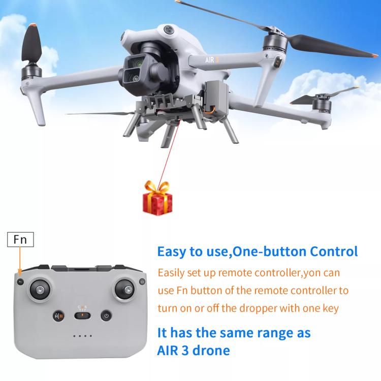 For DJI Air 3S / Air 3 Drone YX Airdrop System Rechargeable Thrower Load 500g, For DJI Air 3S / Air 3 For DJI Air 3S / Air 3 Drone YX Airdrop System Rechargeable Thrower Load 500g, For DJI Air 3S / Air 3